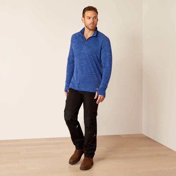 Ariat Rebar Gridwork Baselayer 1/4 Zip T-Shirt GLACIER BLUE - Picture 3 of 7